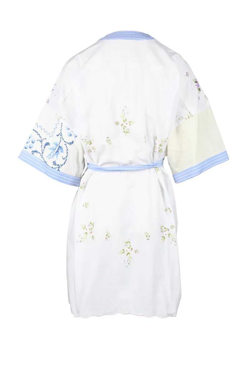 Semicouture Abito Kimono Incrocio White/Lilac