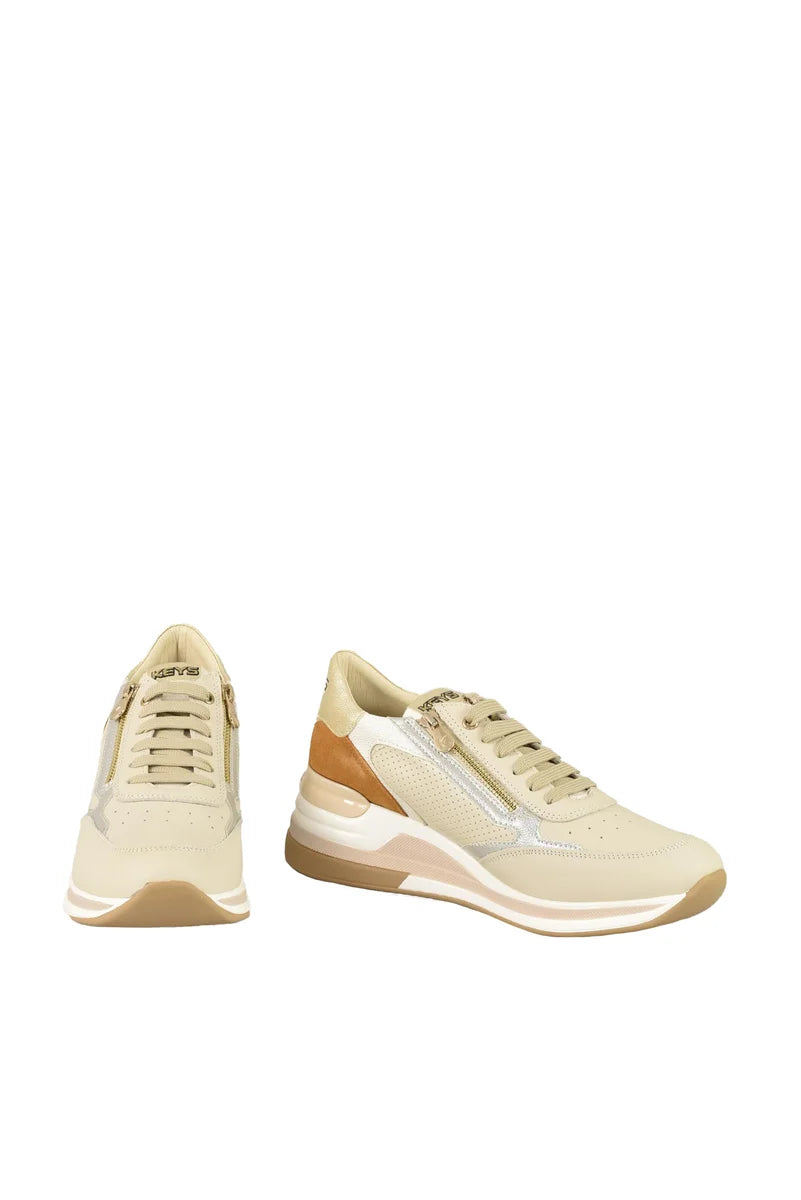 Keys Sneakers Pelle Gomma - Marrone/Beige