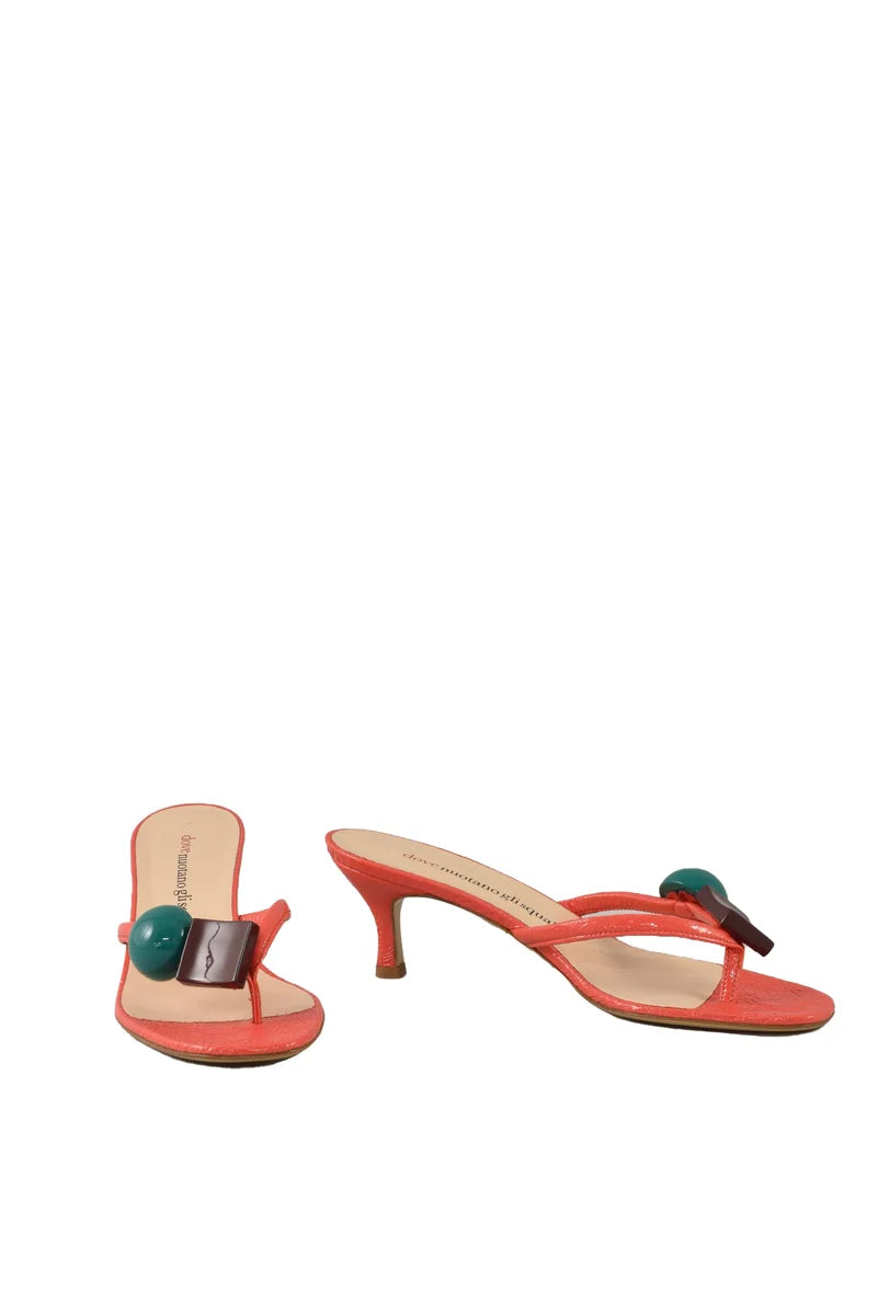 Dove Nuotano Gli Squali Infradito Pelle - Rosso