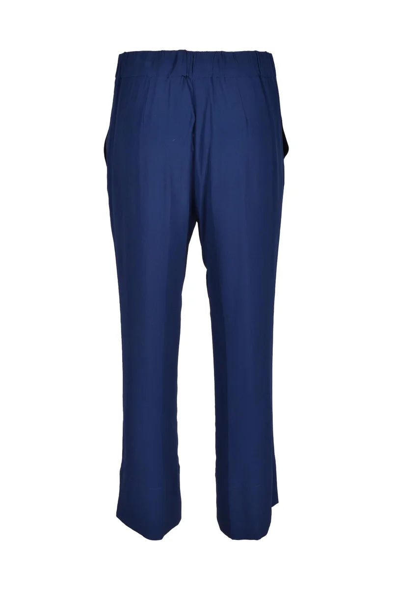 Semicouture Pantalone Seta Acetato Blu
