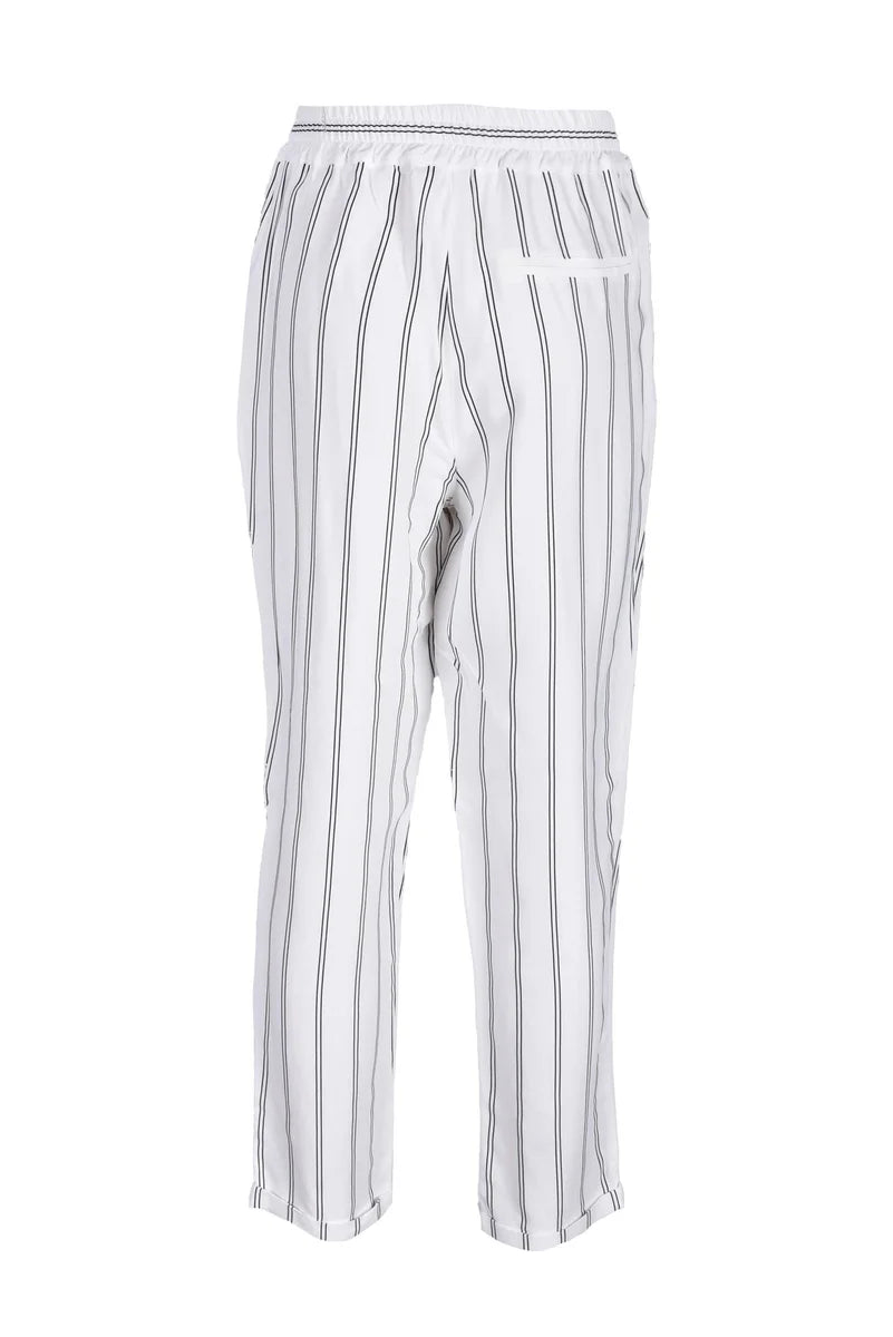 Rocco Ragni Pantaloni Raso Bianco/Nero