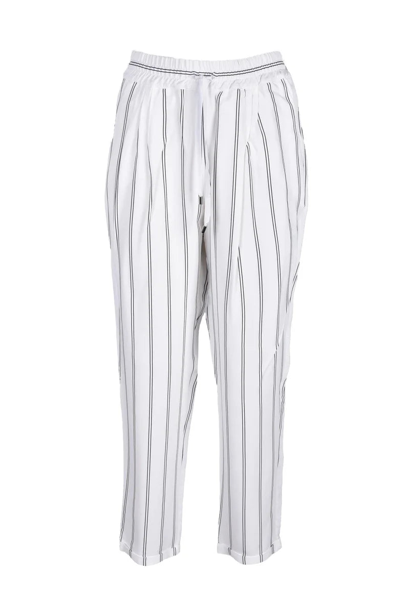 Rocco Ragni Pantaloni Raso Bianco/Nero