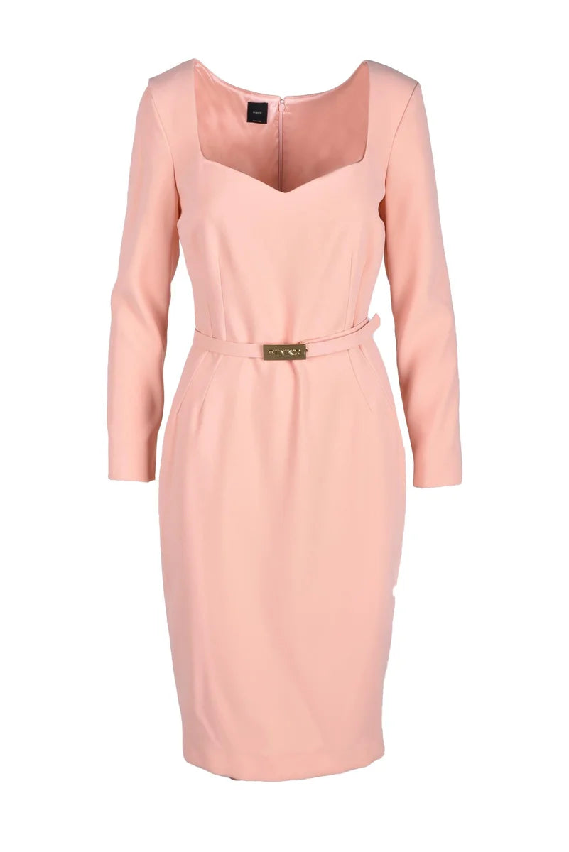 Pinko Abito Longuette Rosa Poliestere Elastan