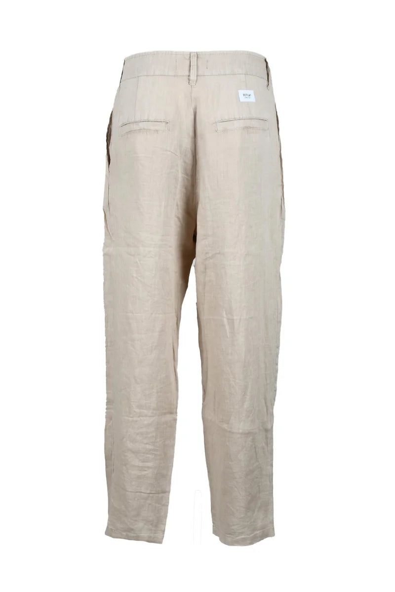Replay Pantaloni in Lino - Beige