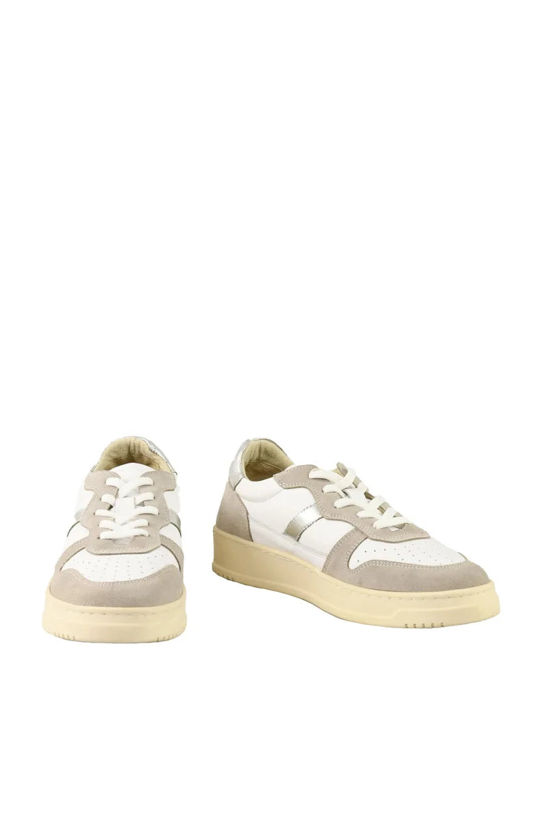 Twelve Style Division Sneakers Pelle - Bianco/Beige