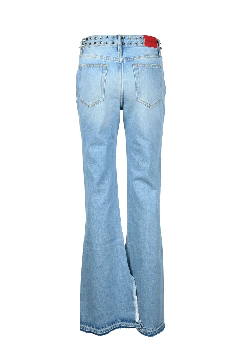 Alessandra Rich Jeans Bootcut - Azzurro
