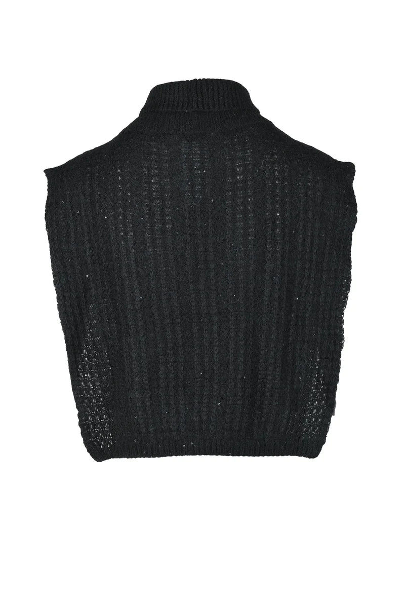 Fabiana Filippi Mixed Fibers Cape - Black
