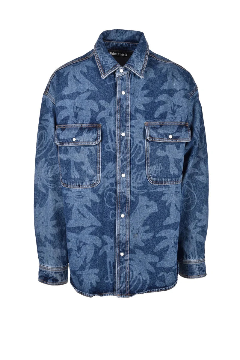Palm Angels Camicia Cotone - Blu