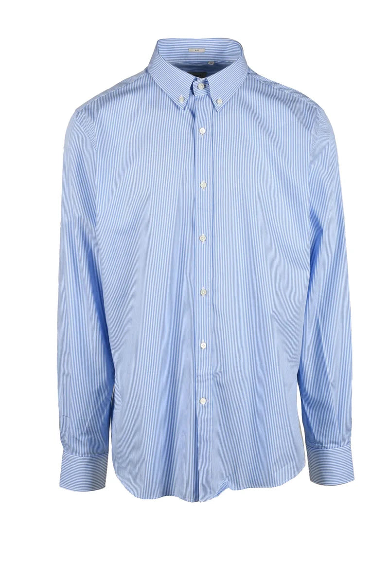 Himon S Camicia Cotone Righe - Bianco/Celeste