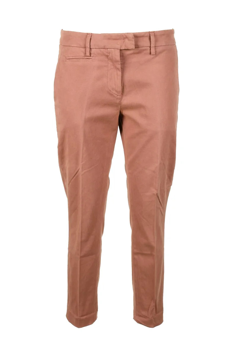 Dondup Pantaloni Cotone Lyocell Stretch - Rosa Antico