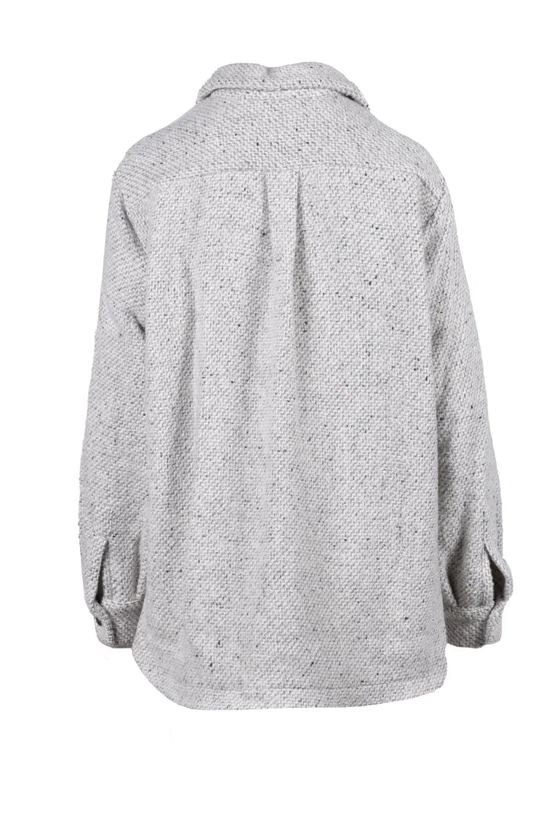 Kiton Camicia Lana e Cashmere - Grigio Chiaro