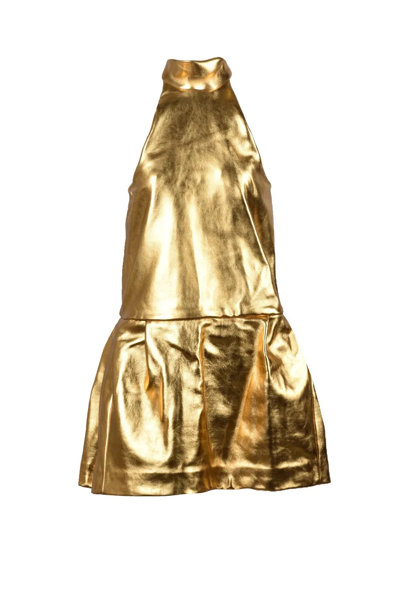 We11done Abito Pelle - Oro