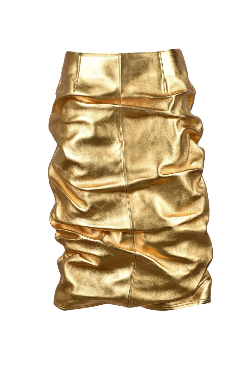 We11done Gonna Longuette Pelle - Oro