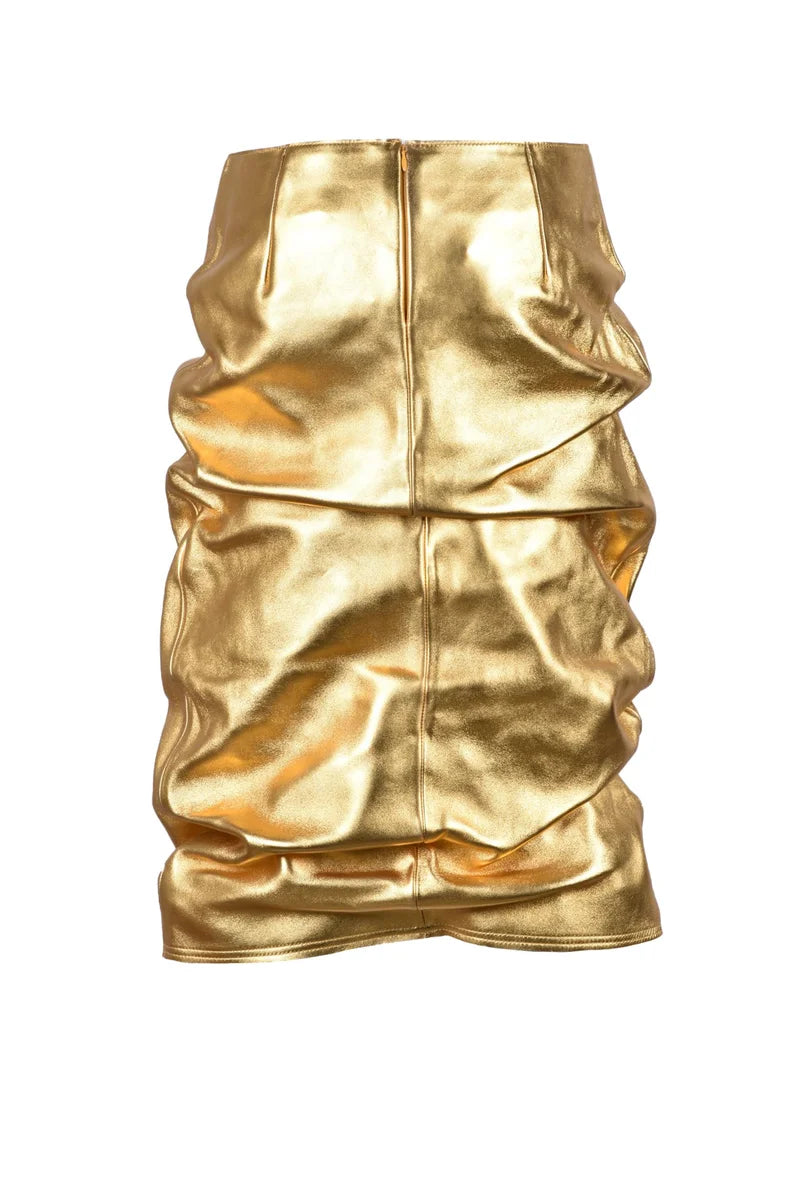 We11done Gonna Longuette Pelle - Oro