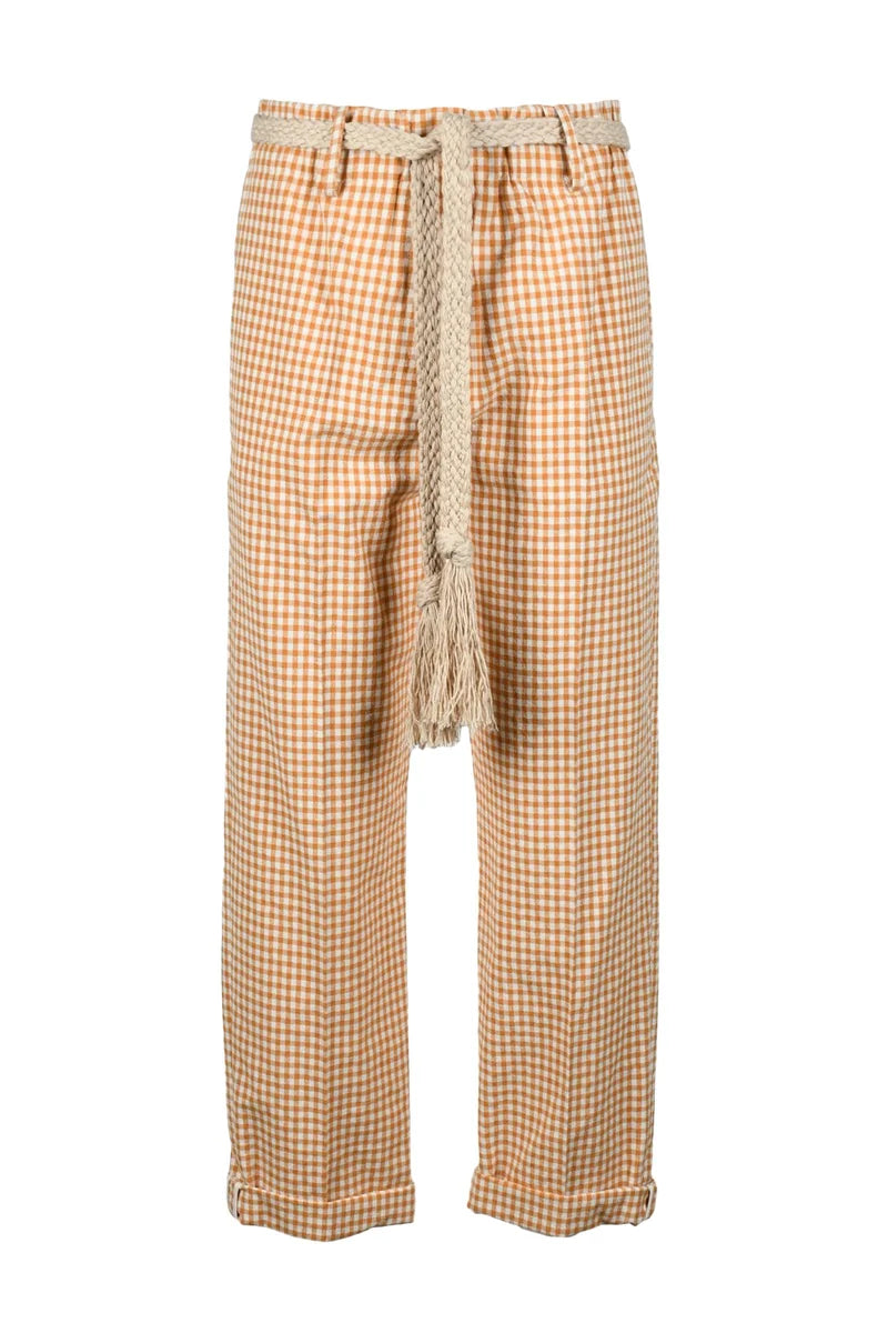 Alysi Pantalone Chino Vita Alta - Curry