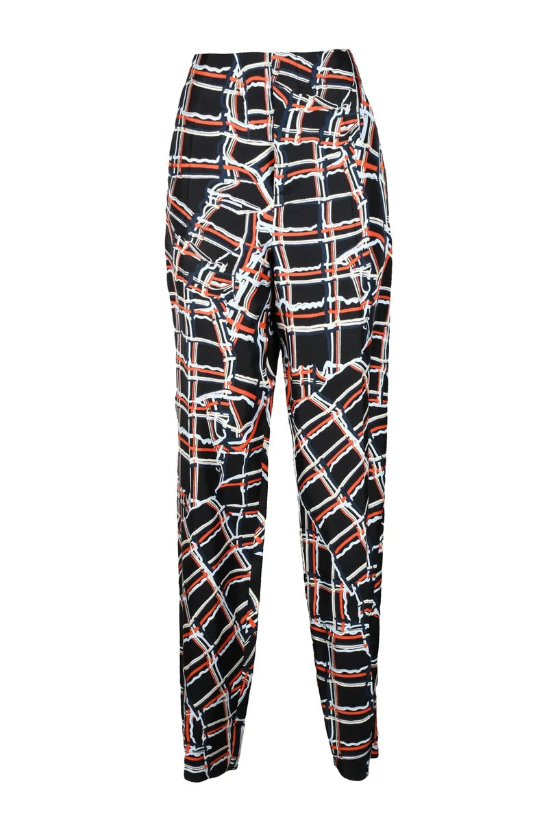 Bottega Veneta Pantalone Seta - Nero/Arancione