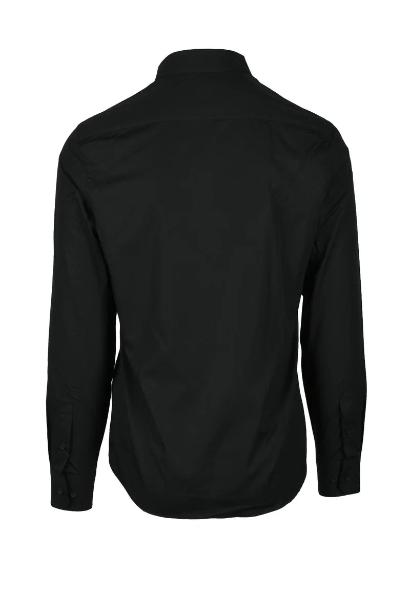 Calvin Klein Camicia Cotone Elastan - Nero