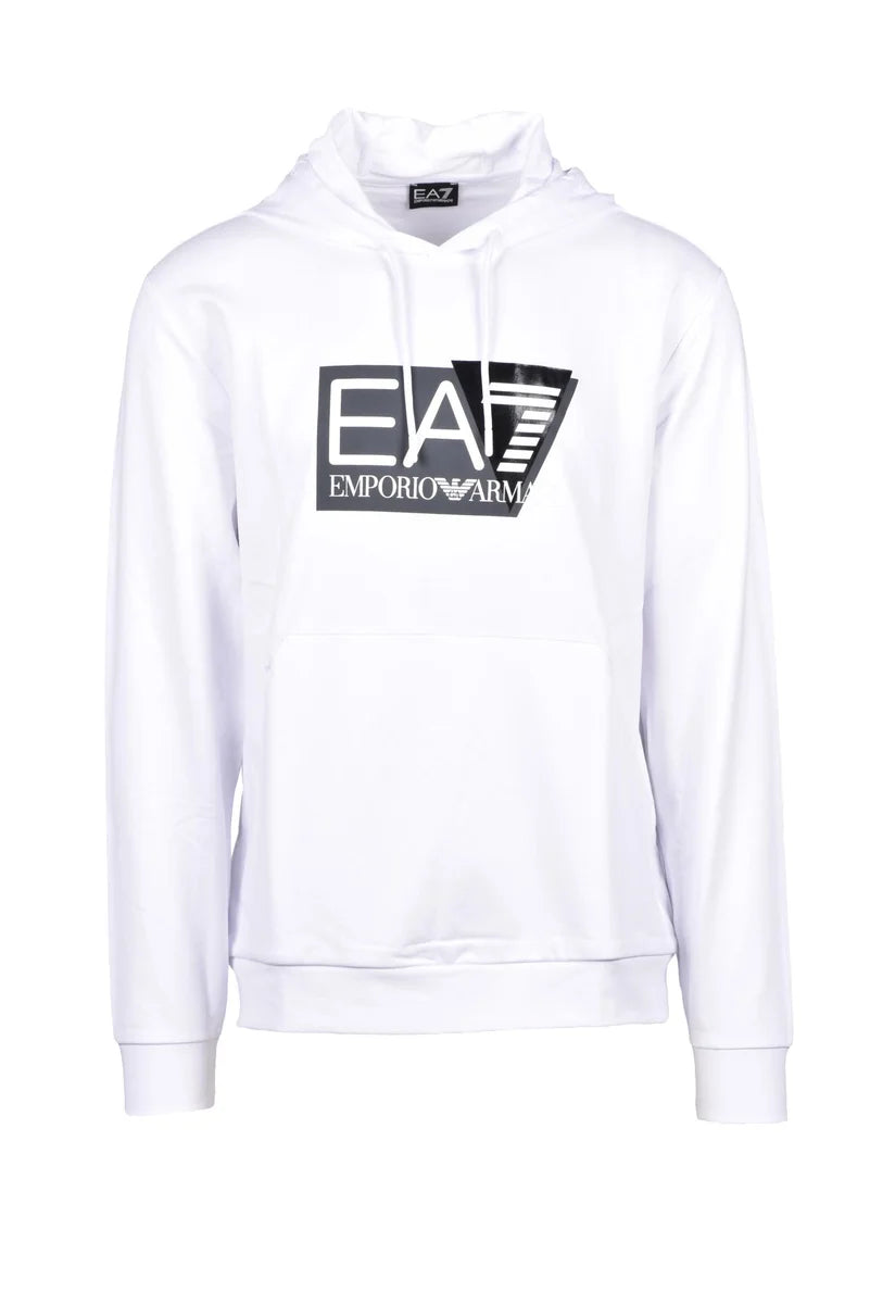 EA7 Emporio Armani Felpa Cotone - Bianco