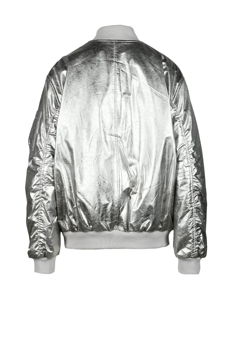 Iro Bomber in Pelle - Argento