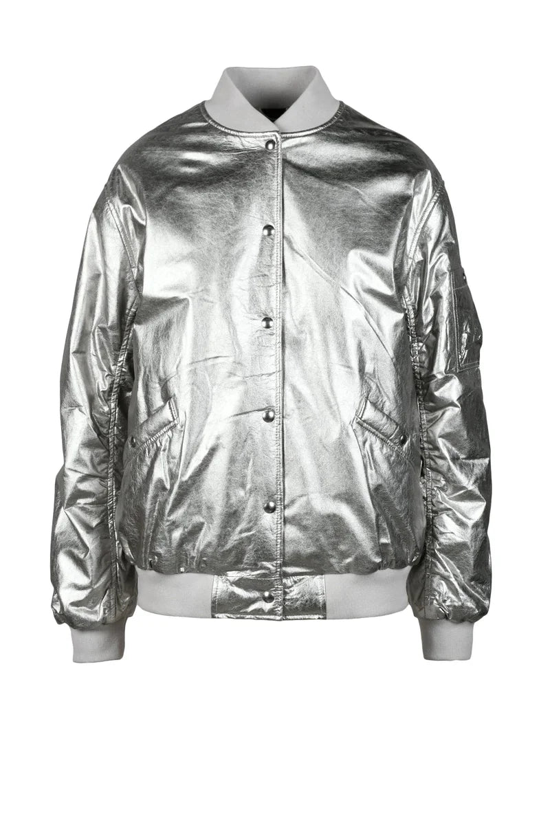 Iro Bomber in Pelle - Argento