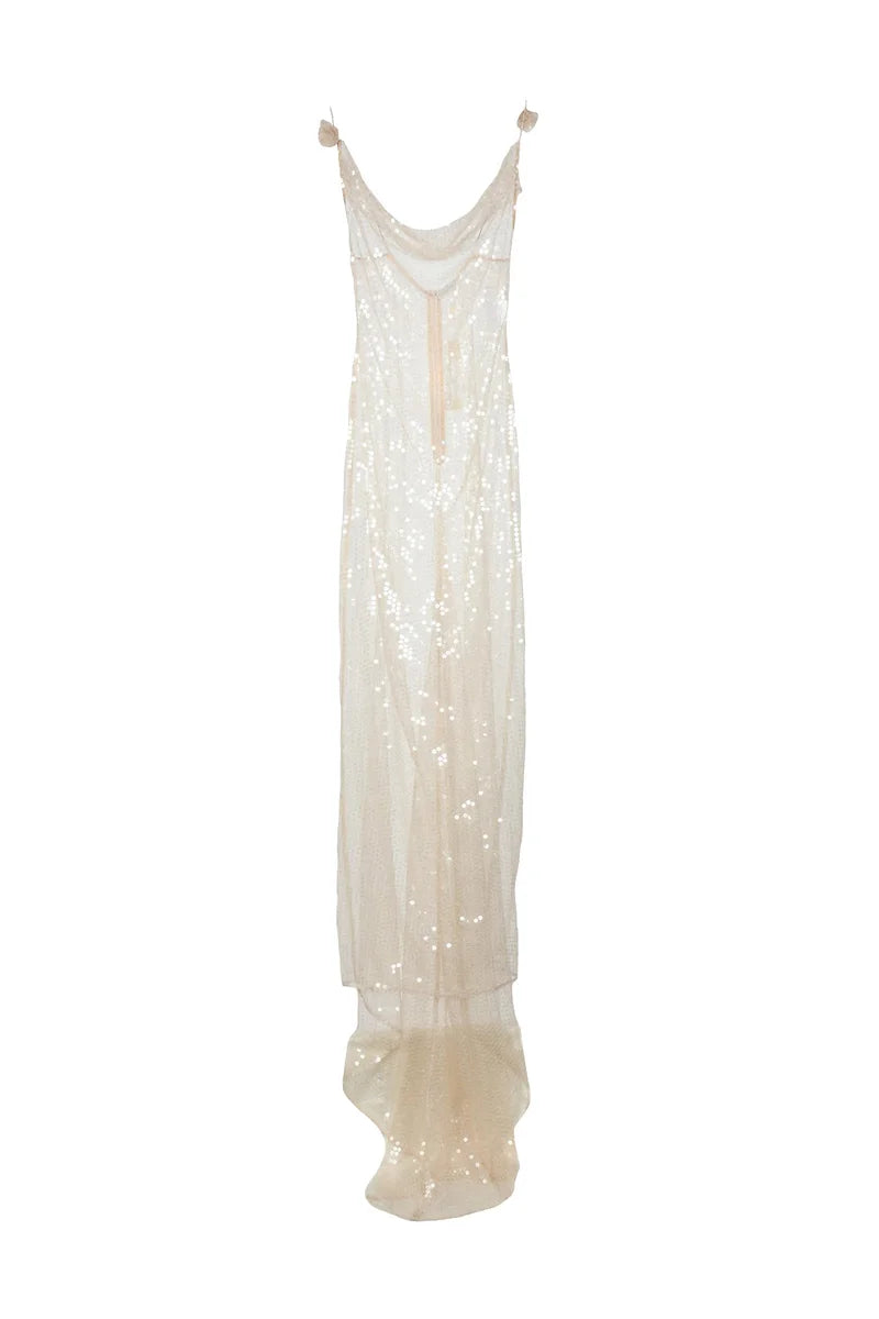 Magda Butrym Abito Paillettes - Beige