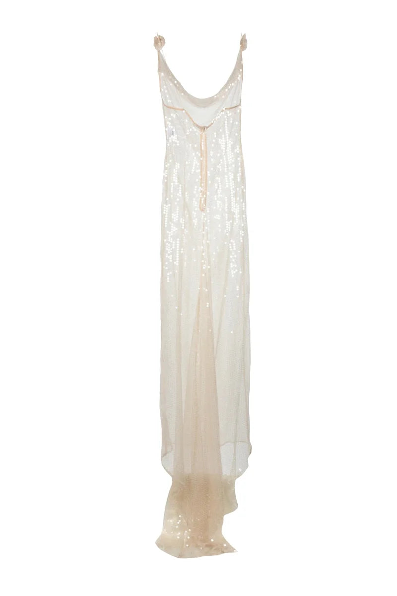Magda Butrym Sequin Dress - Beige