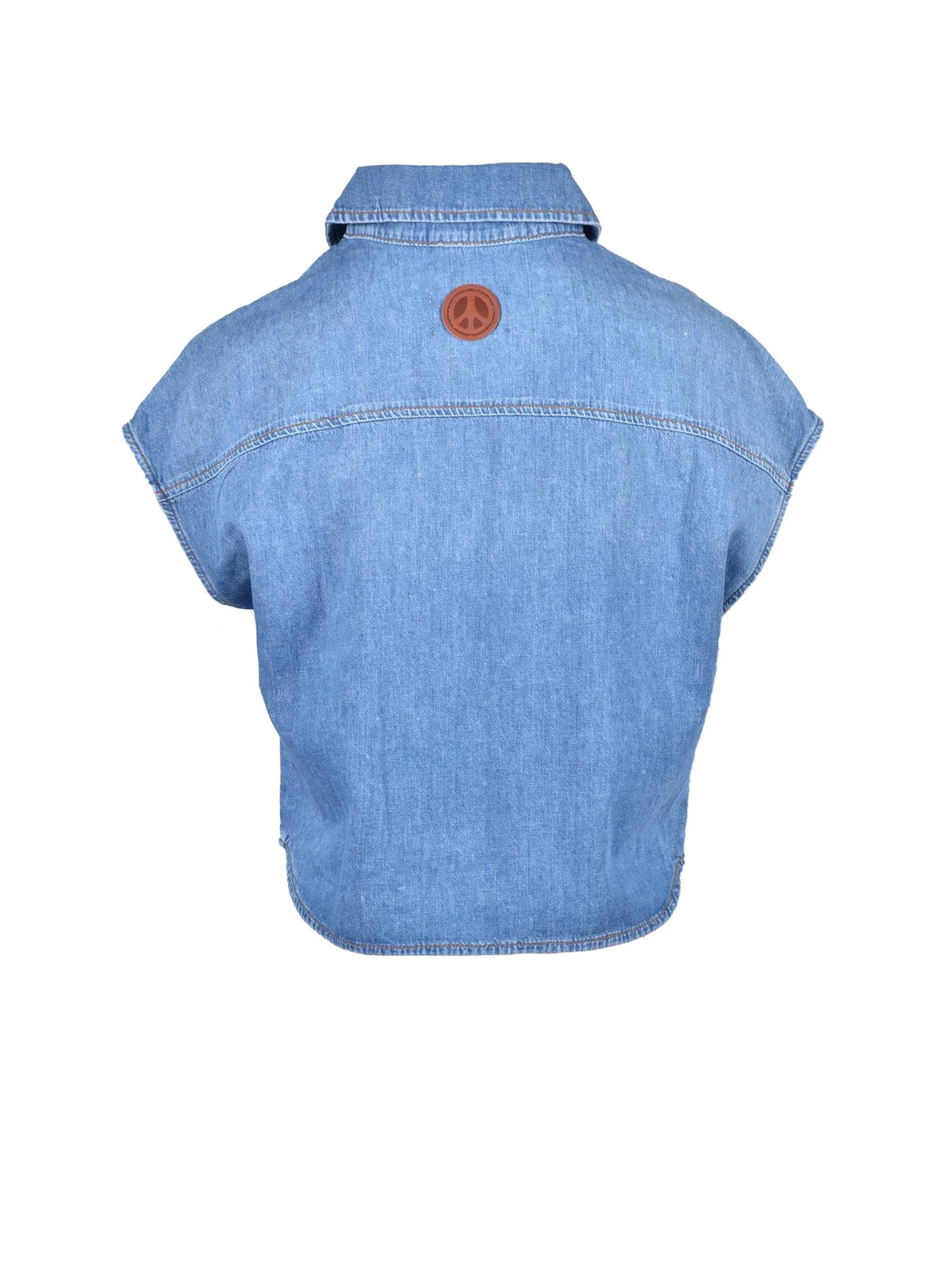 Moschino Jeans Camicia Smanicata Corta - Blu