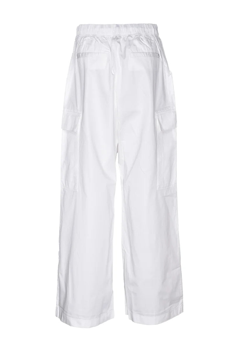 Replay Pantalone Cargo Palazzo - Bianco