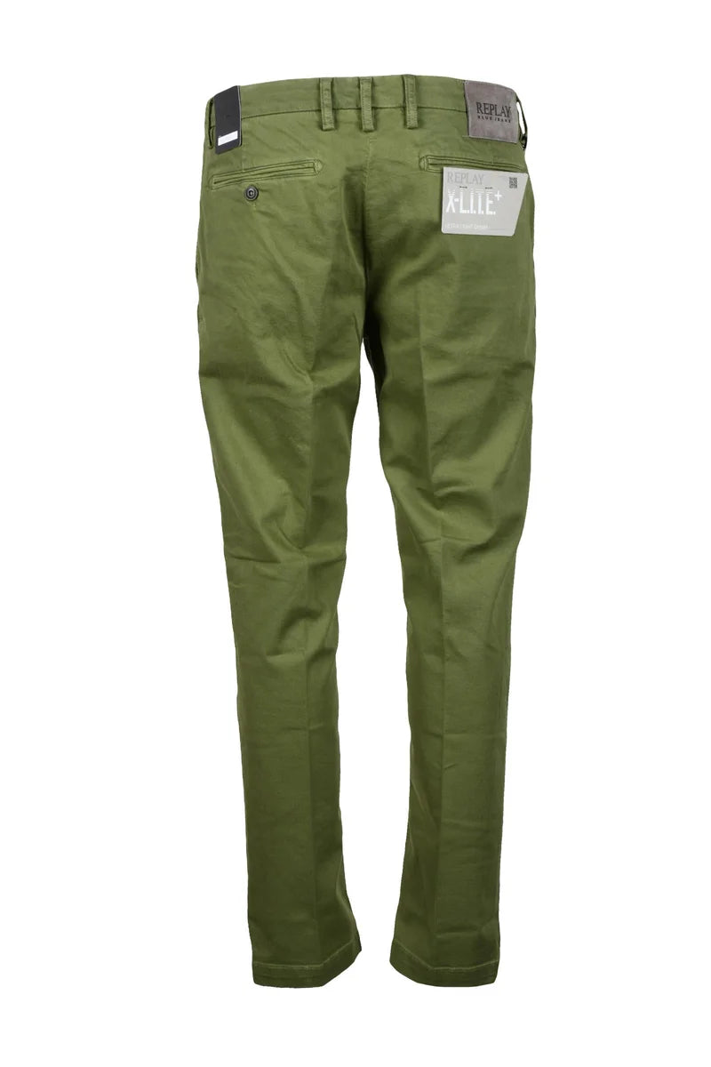 Replay Pantaloni Cotone Stretch - Verde