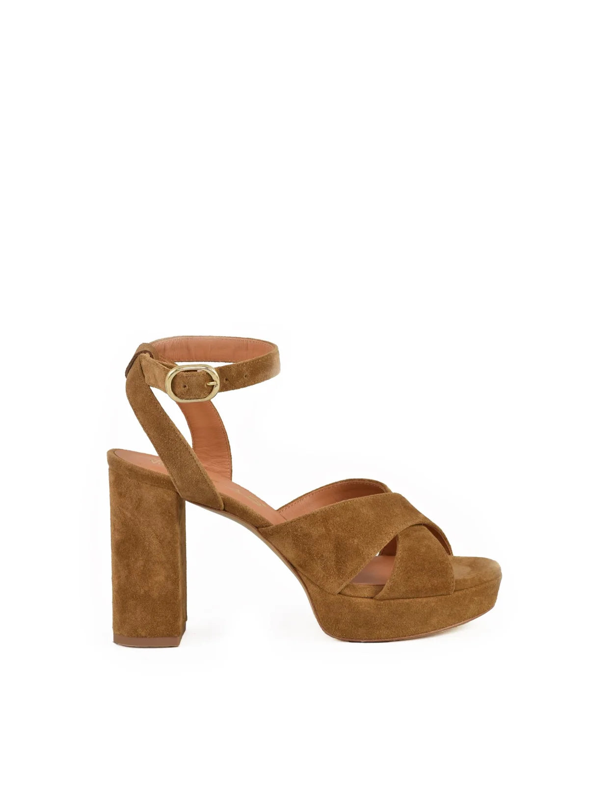 Via Roma 15 Sandalo Suede Tacco Alto - Marrone