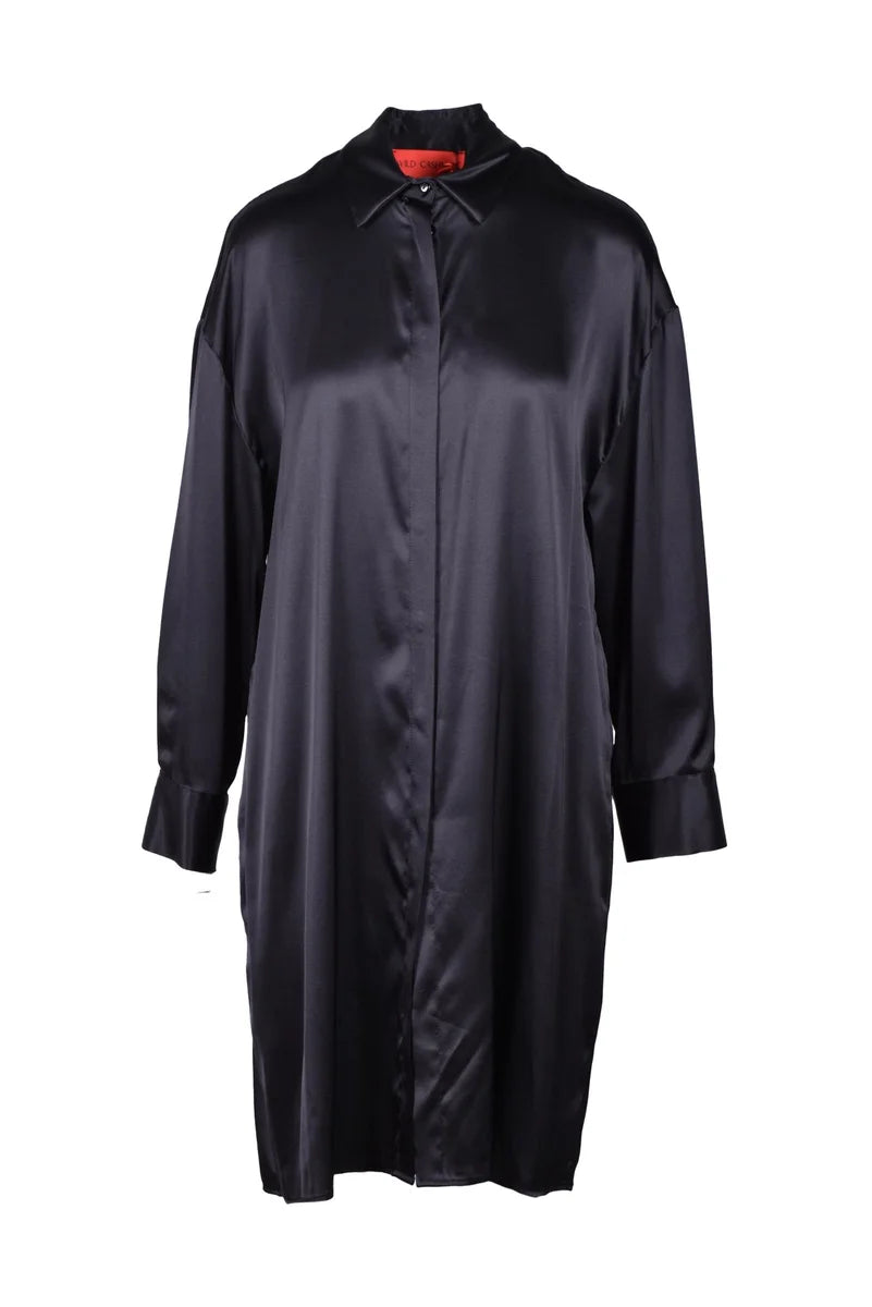 Wild Cashmere Camicia Seta Stretch - Nero