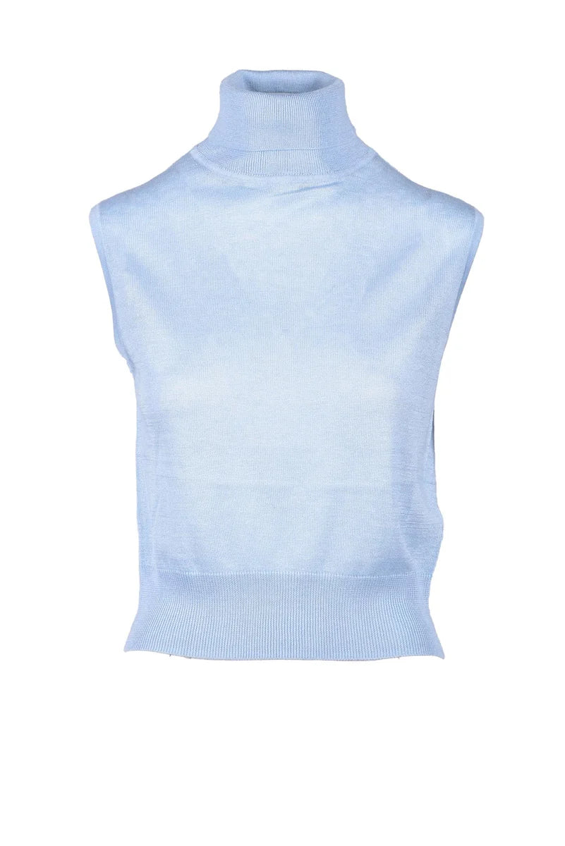 Wild Cashmere Top Seta e Cashmere - Celeste