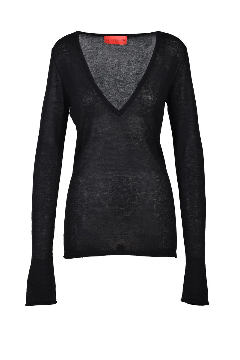 Wild Cashmere Maglia Seta e Cashmere - Nero