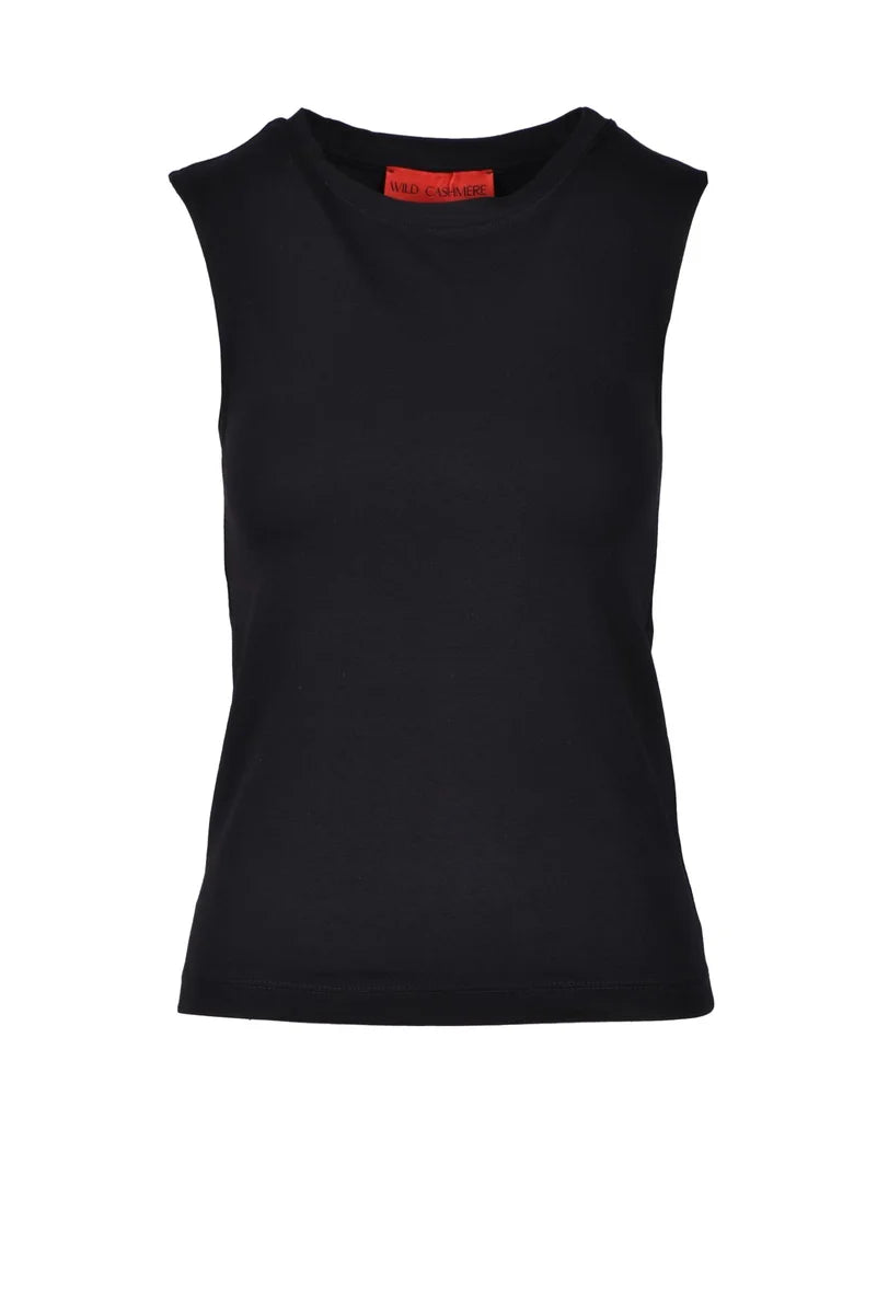 Wild Cashmere T-shirt Cotone ed Elastan - Nero