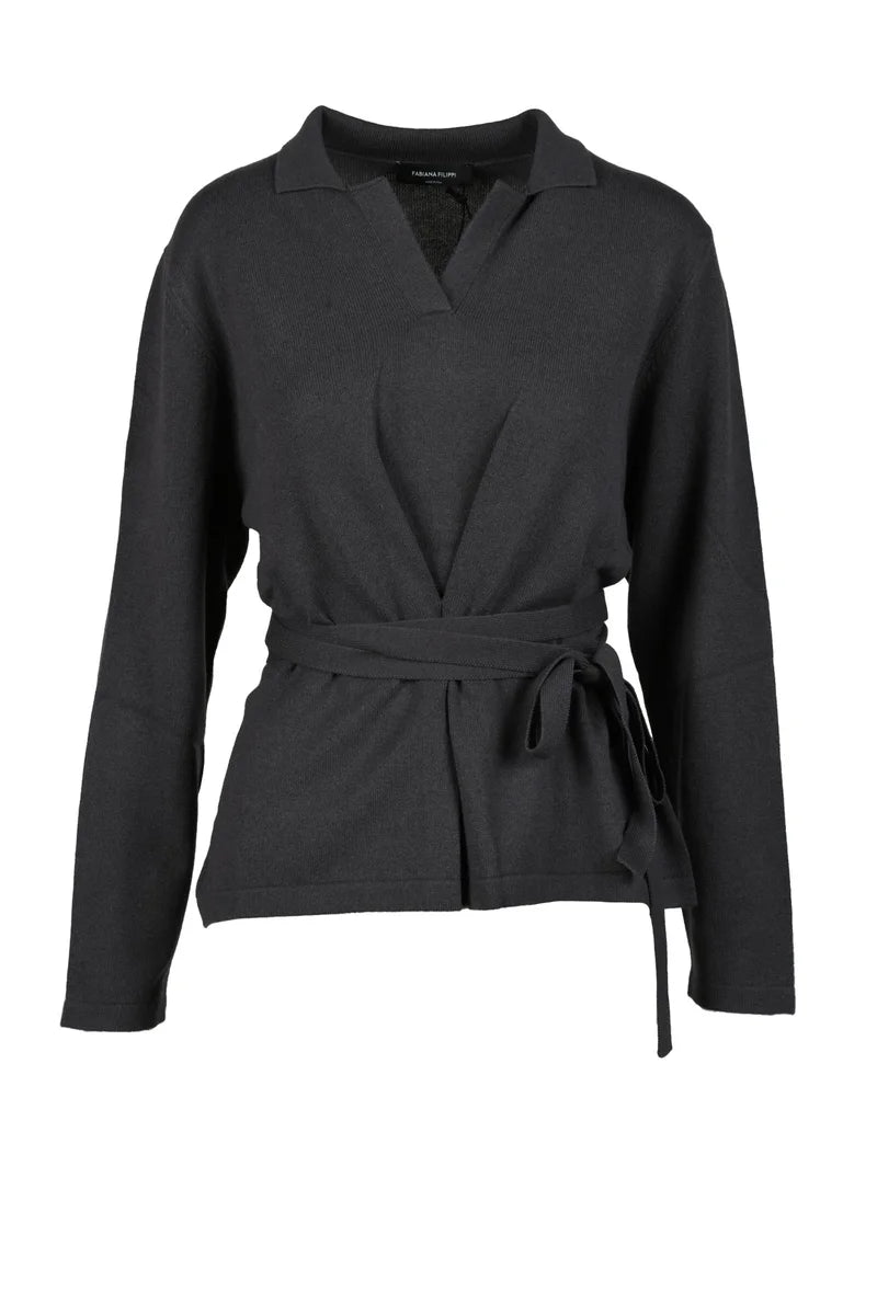 Fabiana Filippi Crisscross Wool Silk Cashmere Sweater - Brown