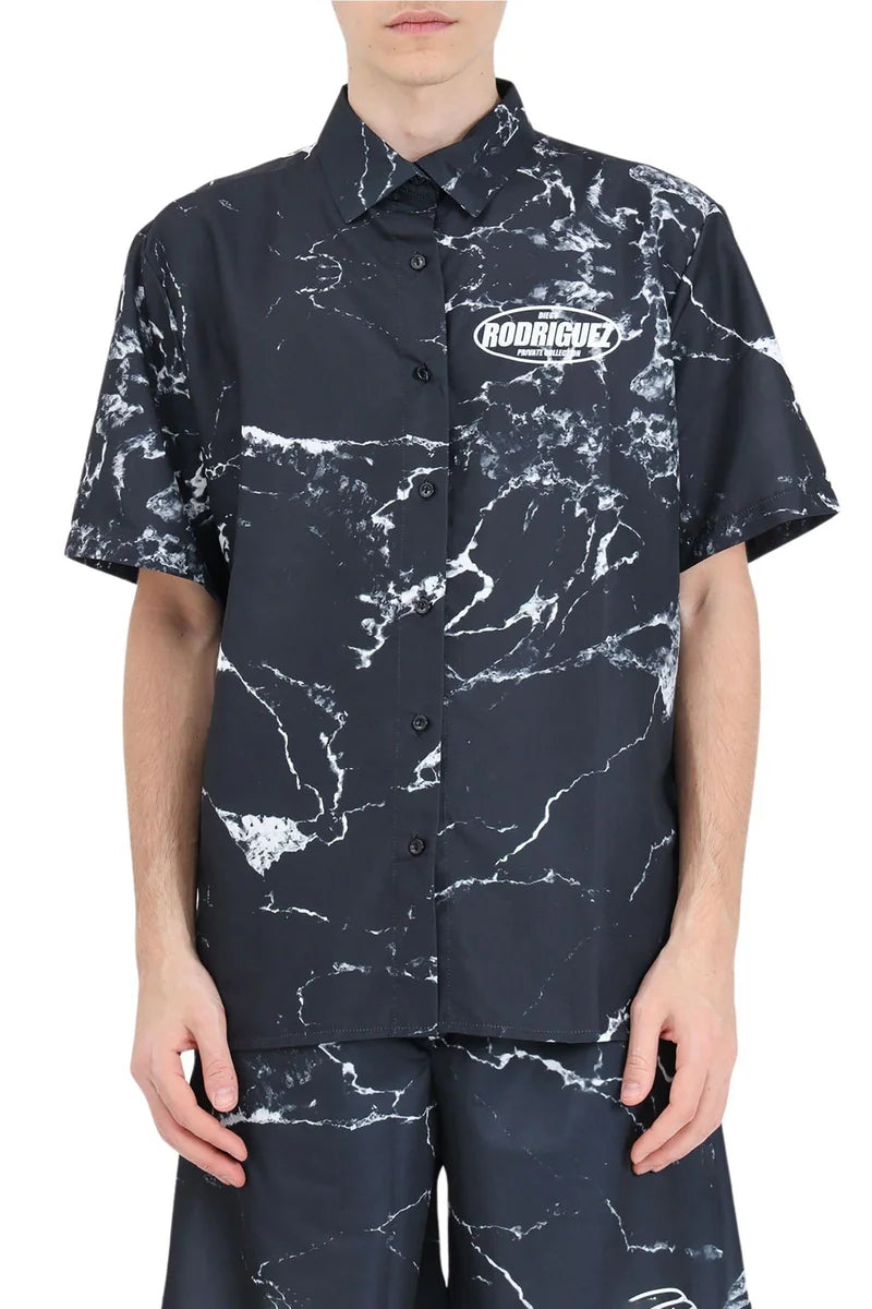 D. Rodriguez Camicia Poliestere - Nero/Bianco