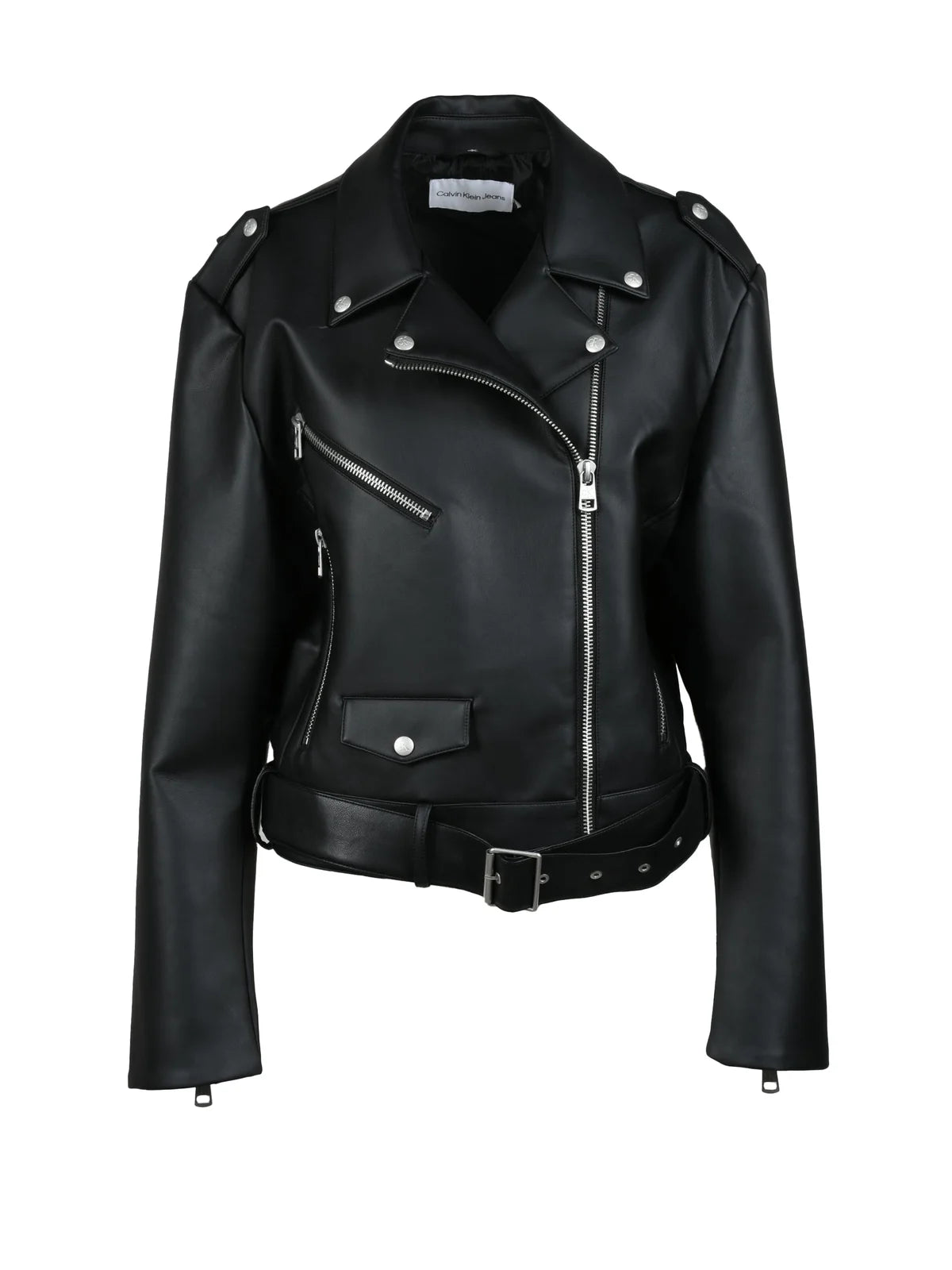 Calvin Klein Jeans Cappotto Chiodo Poliuretanica - Nero