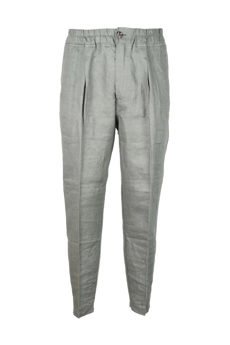 A.m.couture Pantalone Lino Uomo - Verde