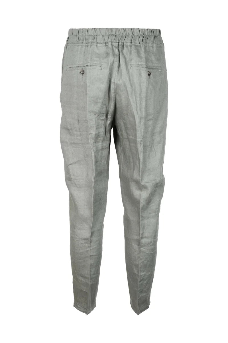 A.m.couture Pantalone Lino Uomo - Verde