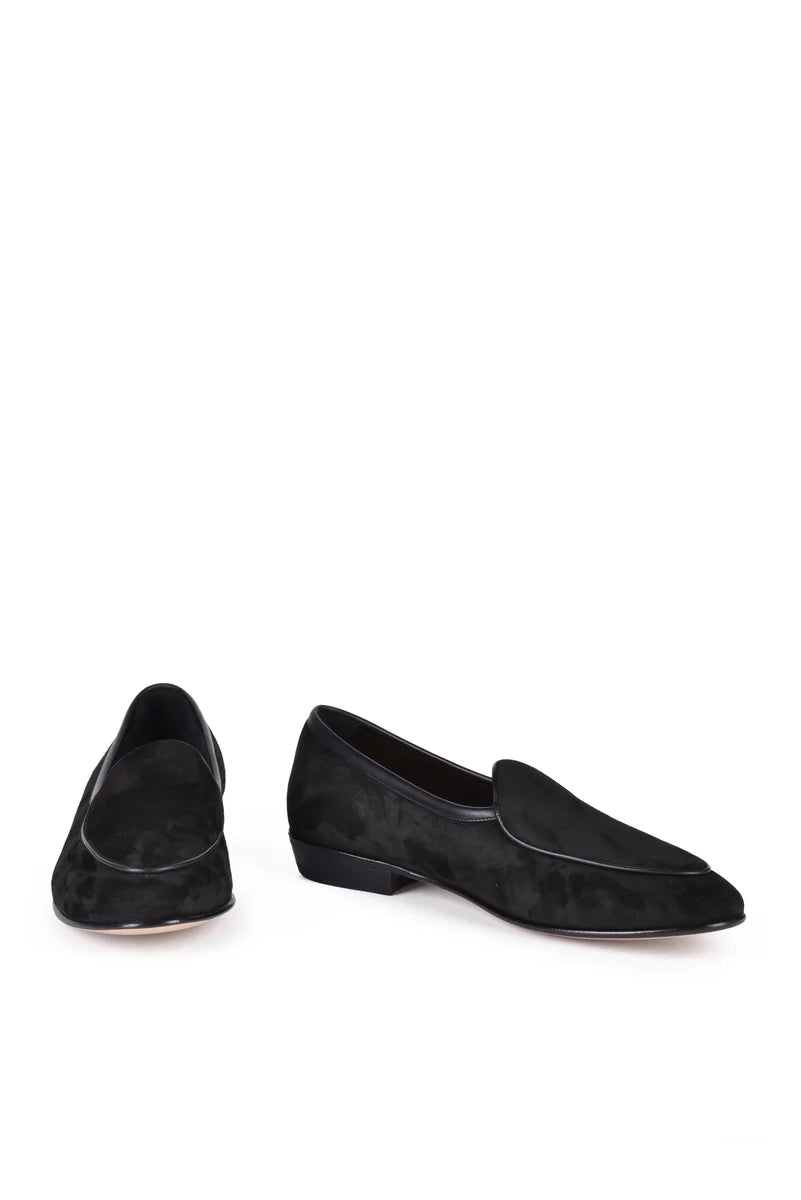 Baudoin & Lange Mocassino Velluto - Nero