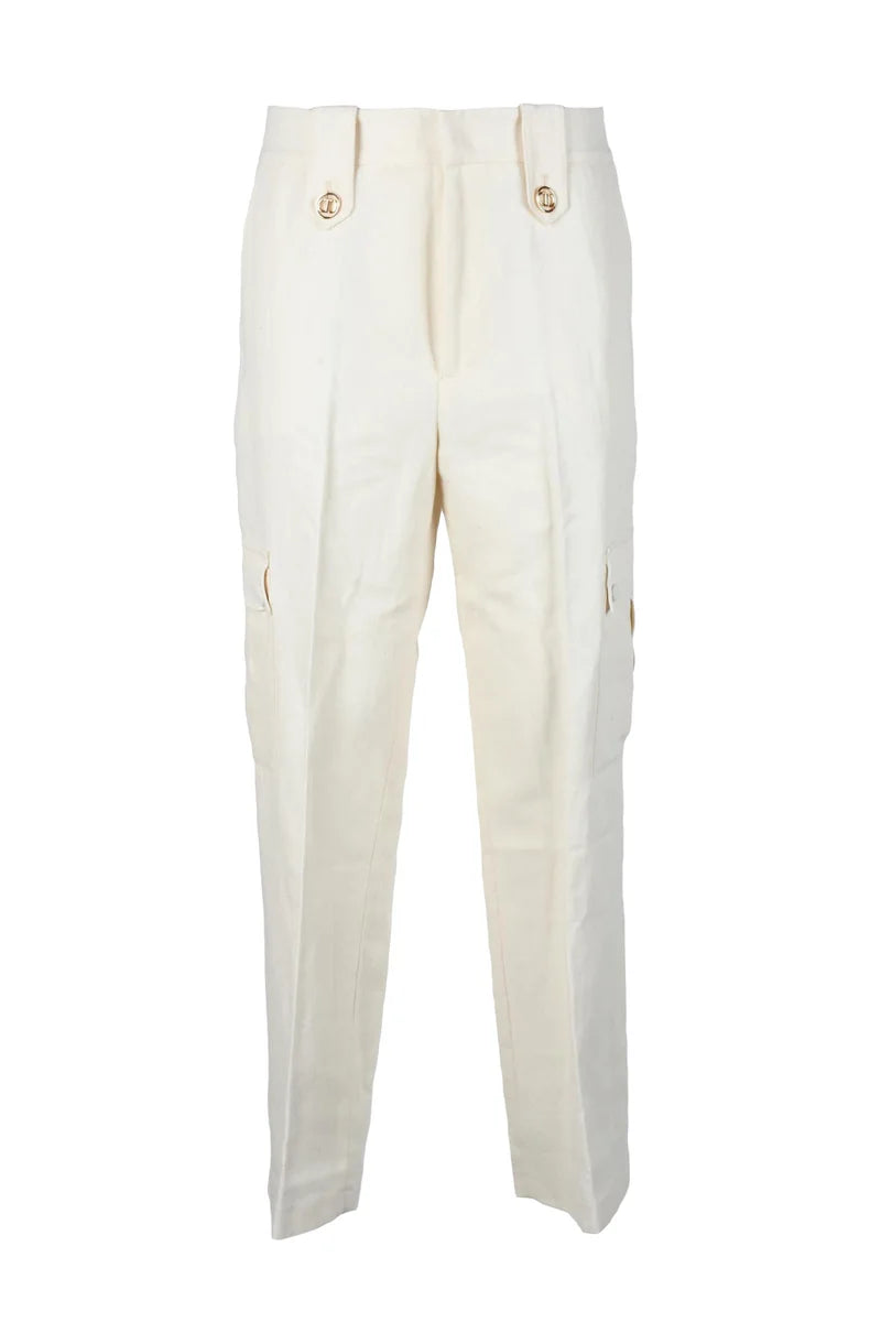 Twinset Pantalone Cargo - Bianco