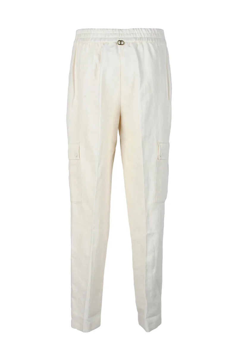Twinset Pantalone Cargo - Bianco