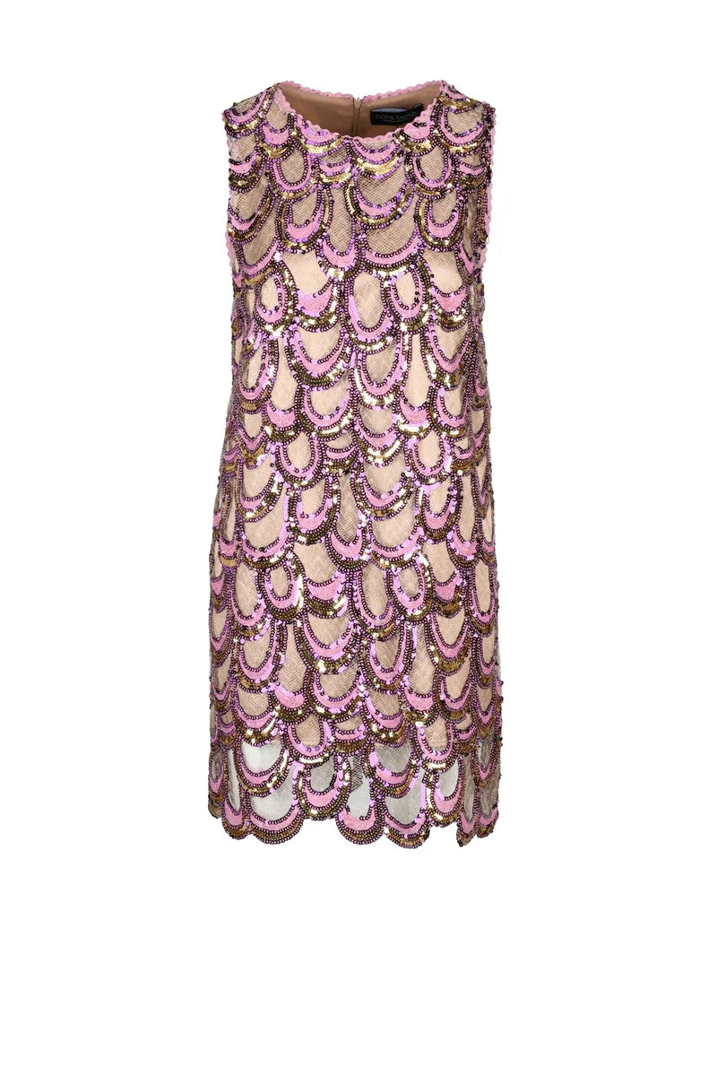 Nora Barth Abito Paillettes - Beige/Pink