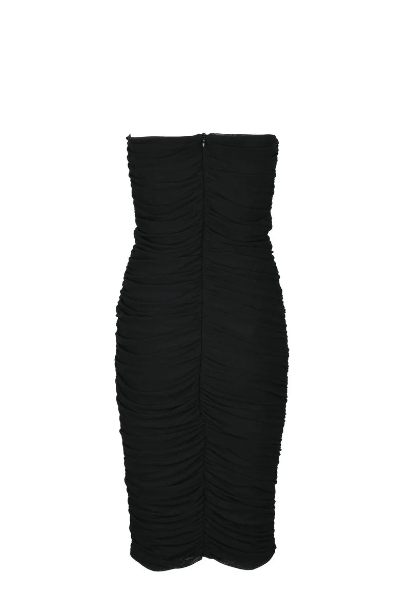 Actualee Abito Drappeggiato - Nero