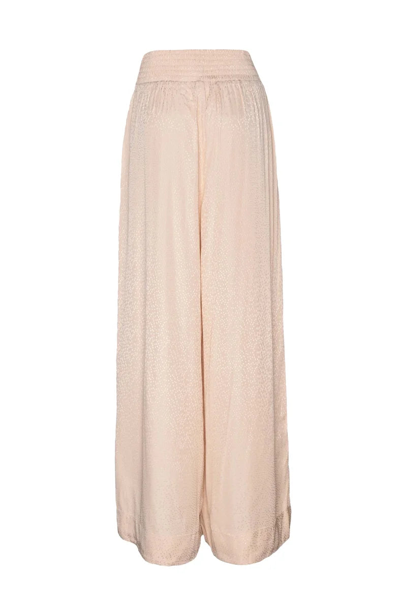 Attic And Barn Pantaloni Raso Vita Alta - Beige