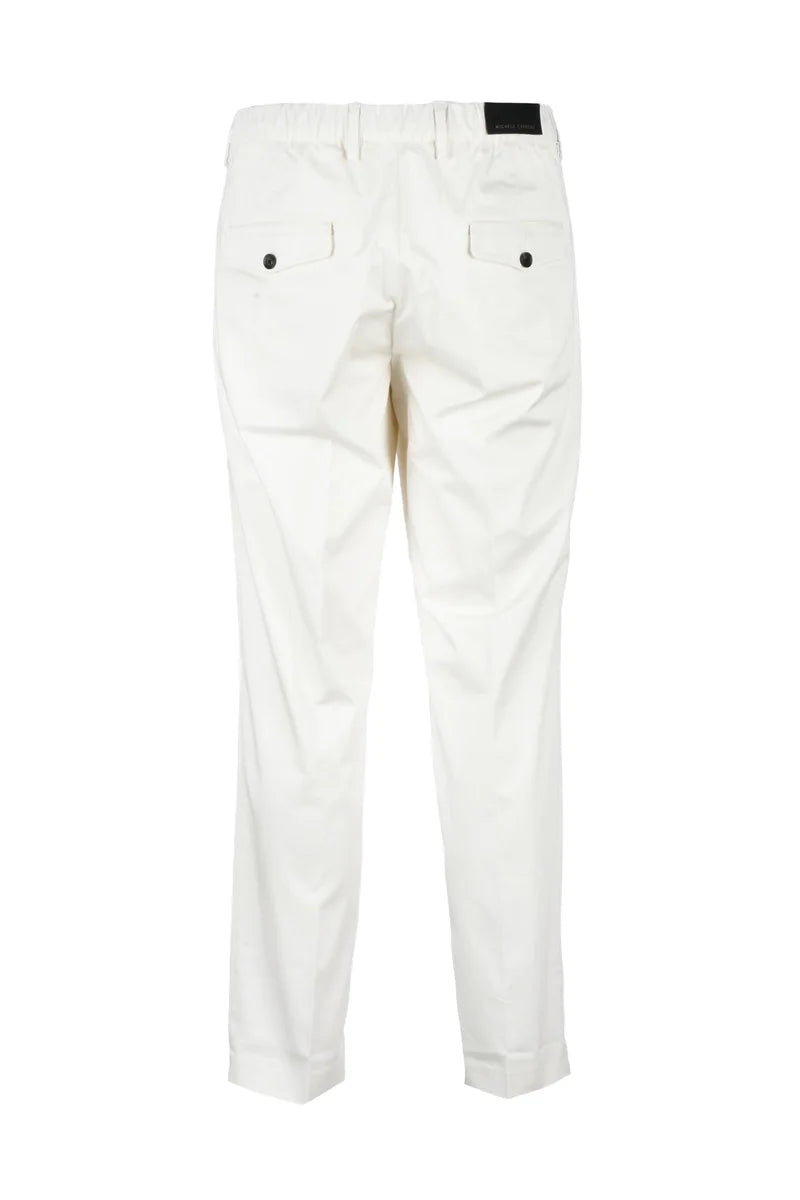 Michele Carbone Pantaloni Chino Stretch - Bianco