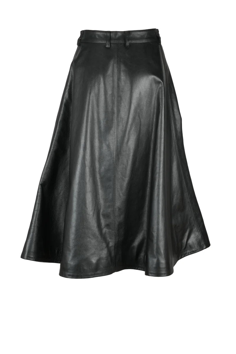 Balenciaga Gonna Lunga Pelle - Nero