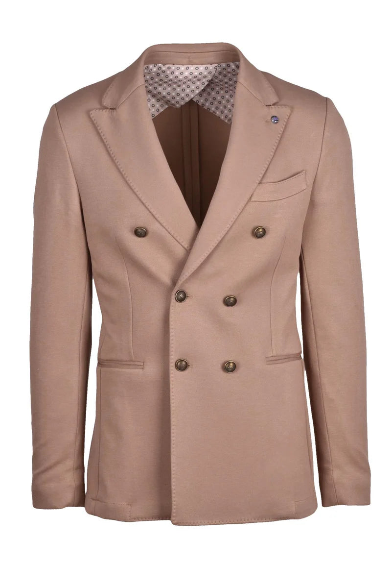 Barbati Giacca Doppiopetto Viscosa - Beige