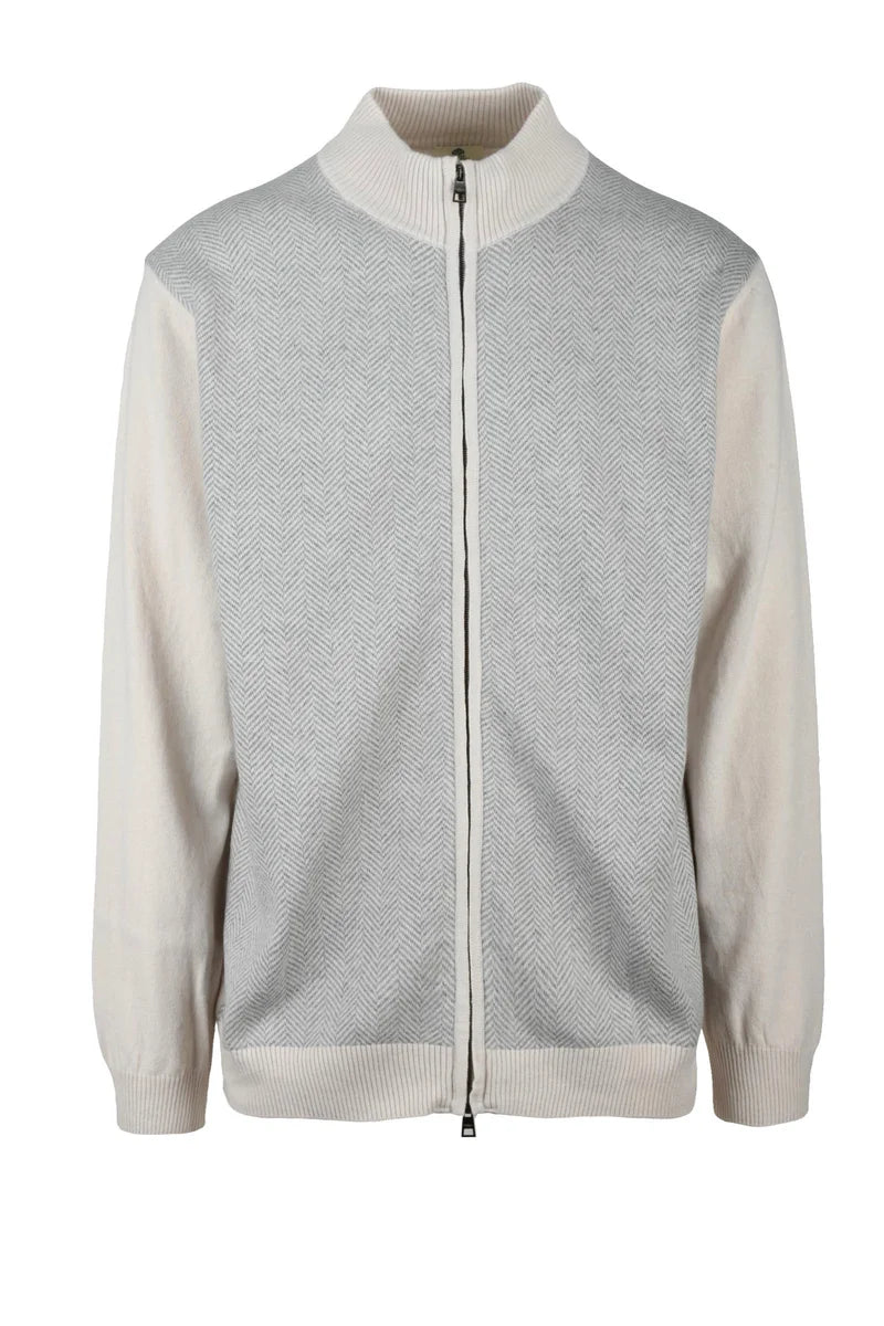 Luigi Borrelli Napoli Cardigan Zip - Grigio Chiaro