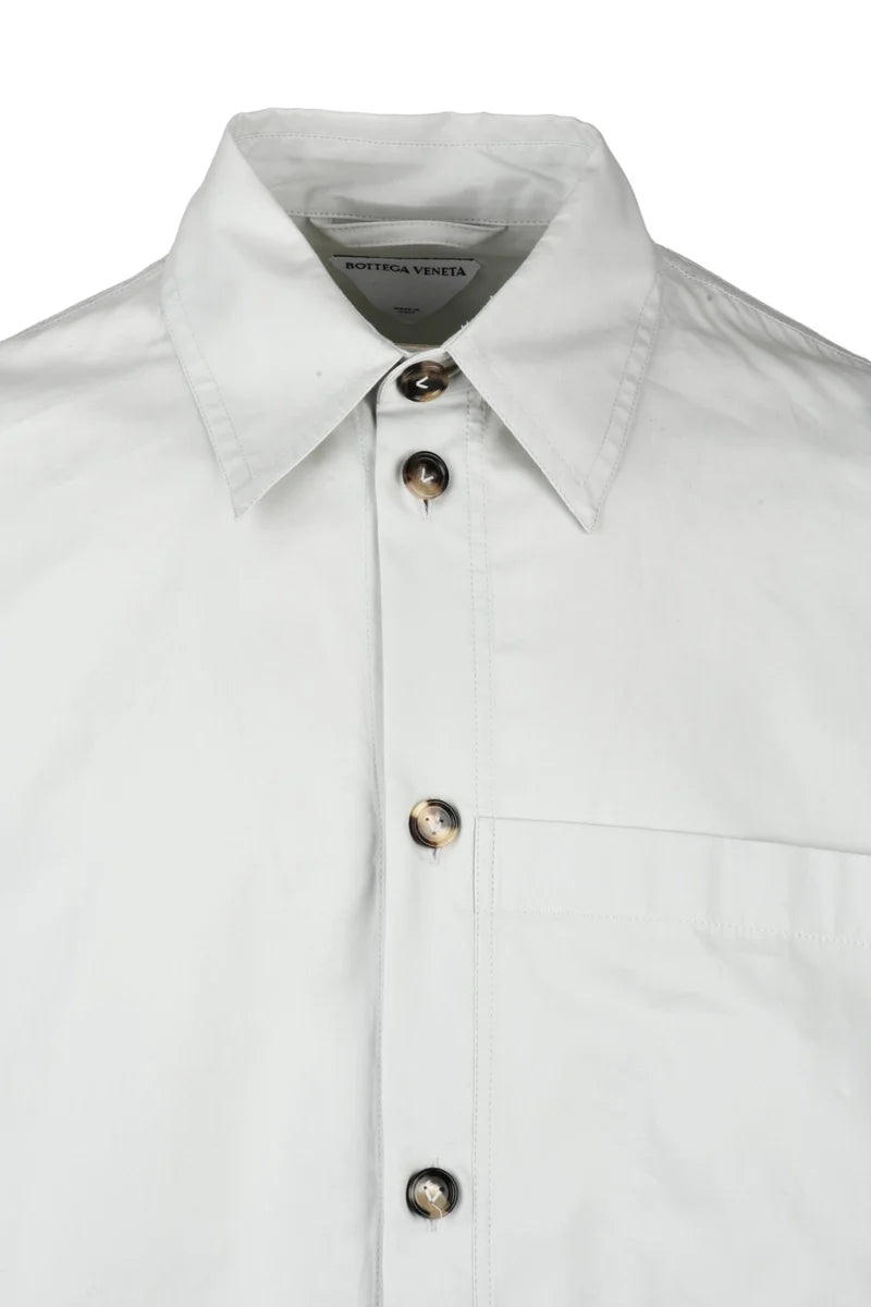 Bottega Veneta Camicia Over Cotone/Seta - Grigio Chiaro